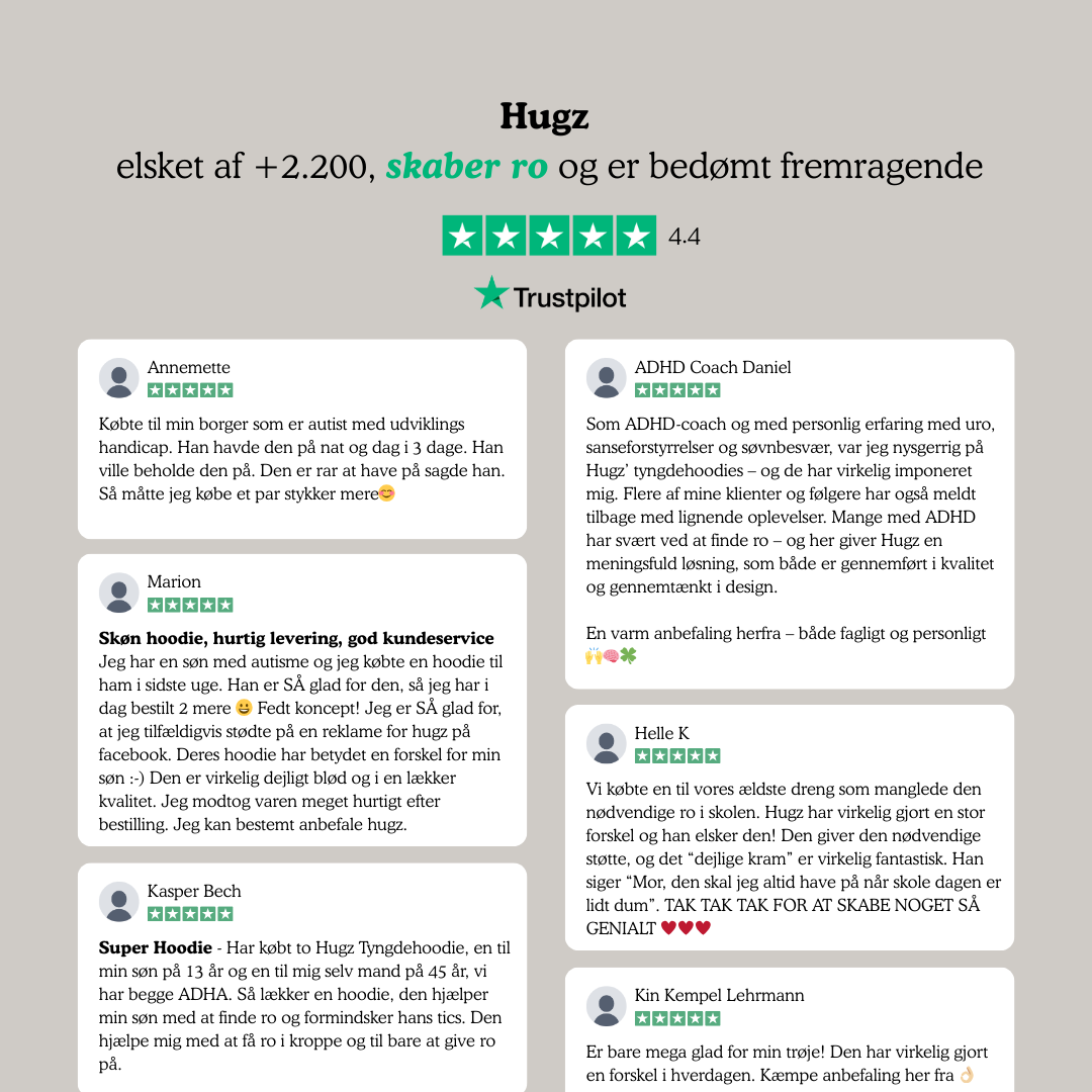 NYHED: Hugz Heavy ZIP Tyngdehoodie™ BØRN (forventet levering: 15-20 okt.)